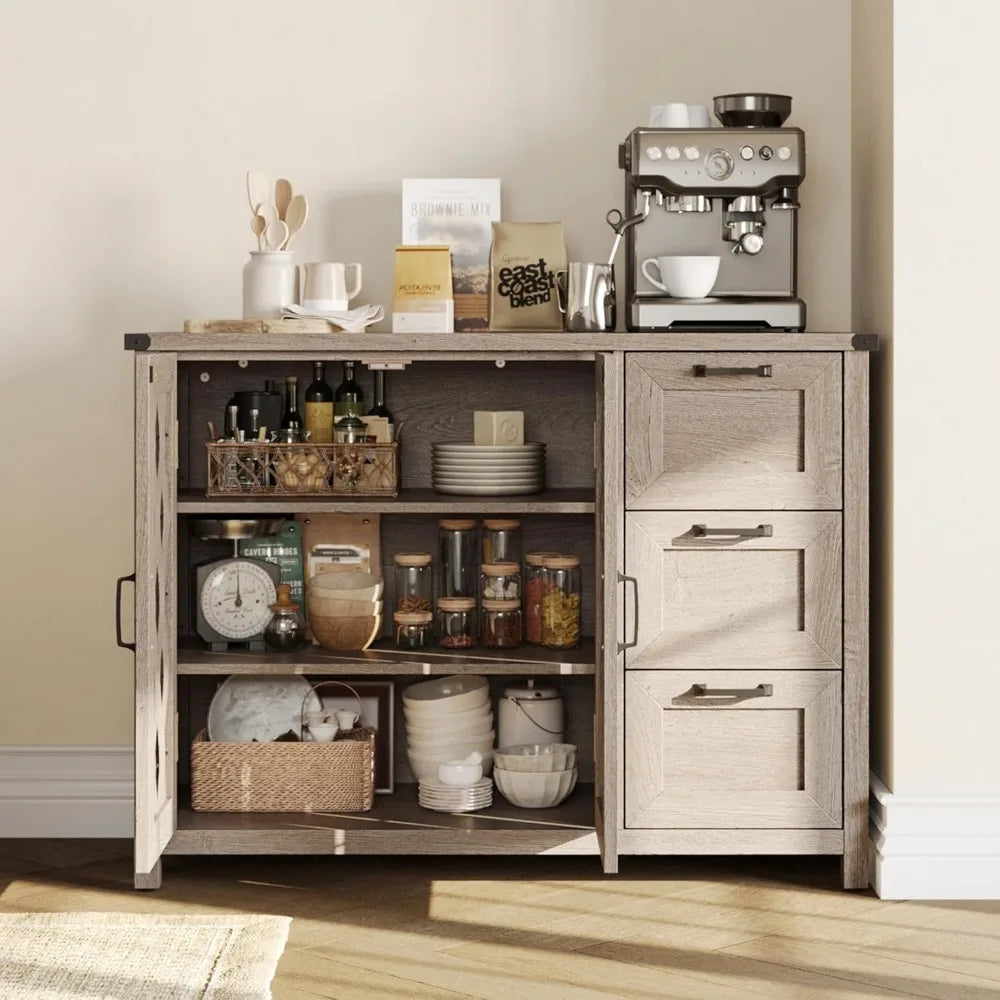 Rustic Farmhouse Sideboard Buffet Cabinet/Coffee Bar