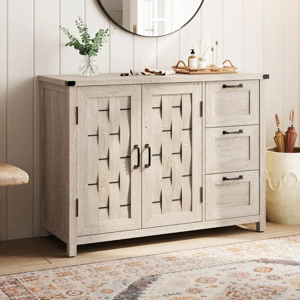 Rustic Farmhouse Sideboard Buffet Cabinet/Coffee Bar