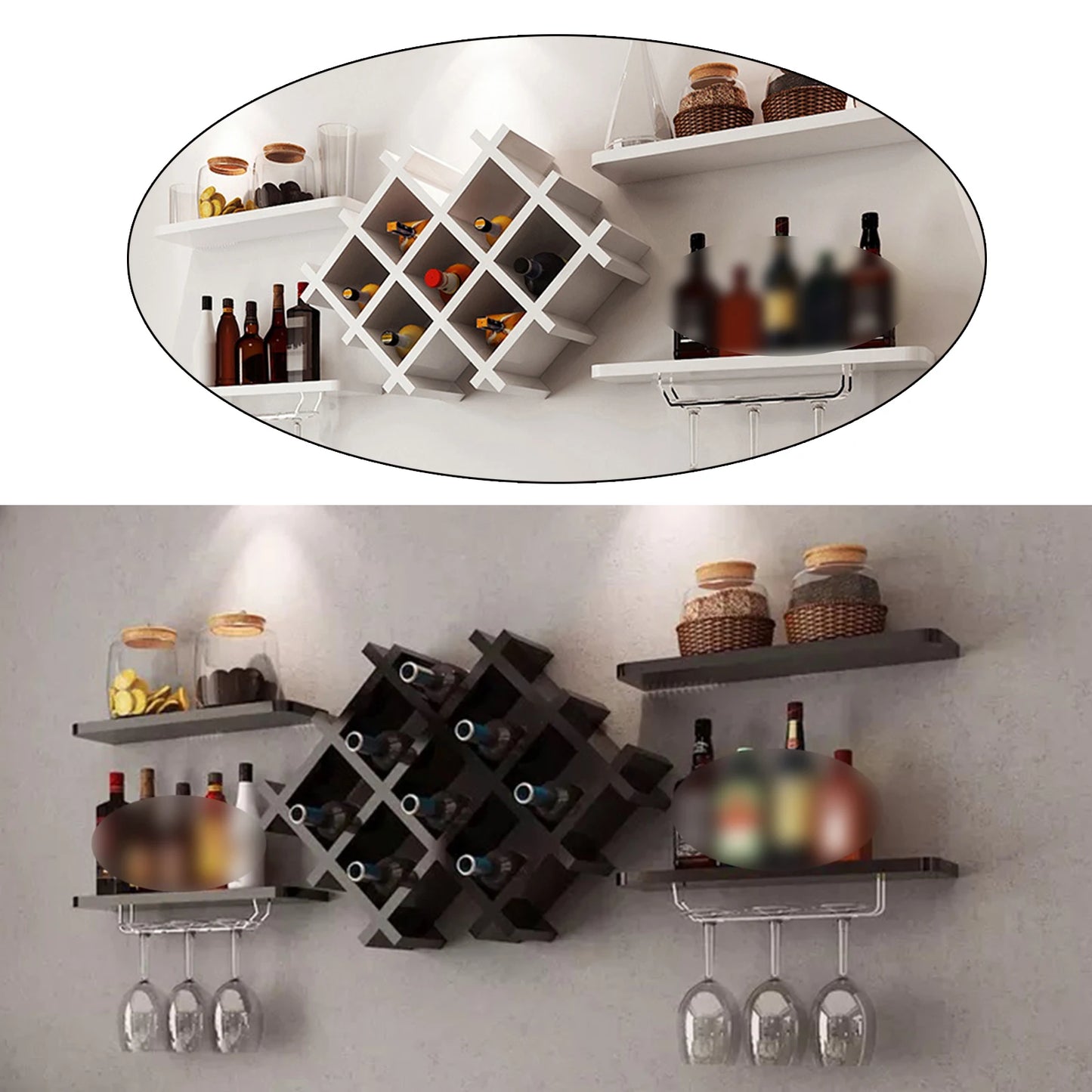 Modern Black/White Wall Mounted Bottle Holder